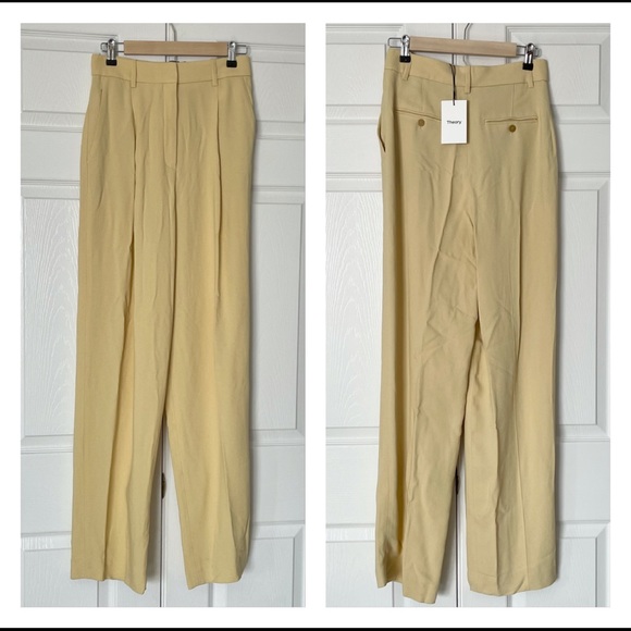 Theory super hi waist textured “Cady” trousers, Sz 4 - Picture 4 of 9